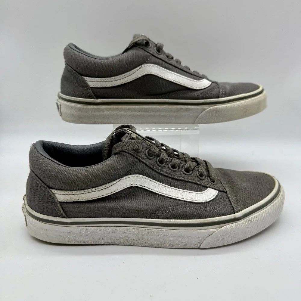 VANS Old Skool Low Top‎ Canvas Skate Shoes Mens 6.5 Womens 8 Gray 721278